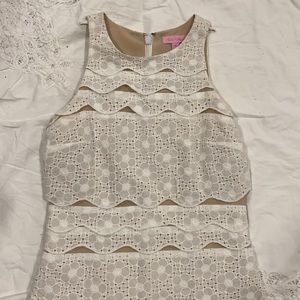 White and Tan Lilly Pulitzer Dress Size 00